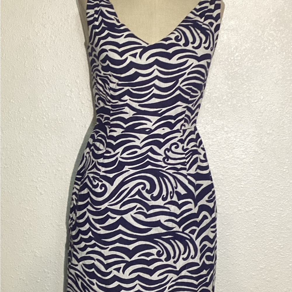 Lilly Pulitzer Kiki women’s Navy and White Patterned Dress size 4 - Picture 3 of 12